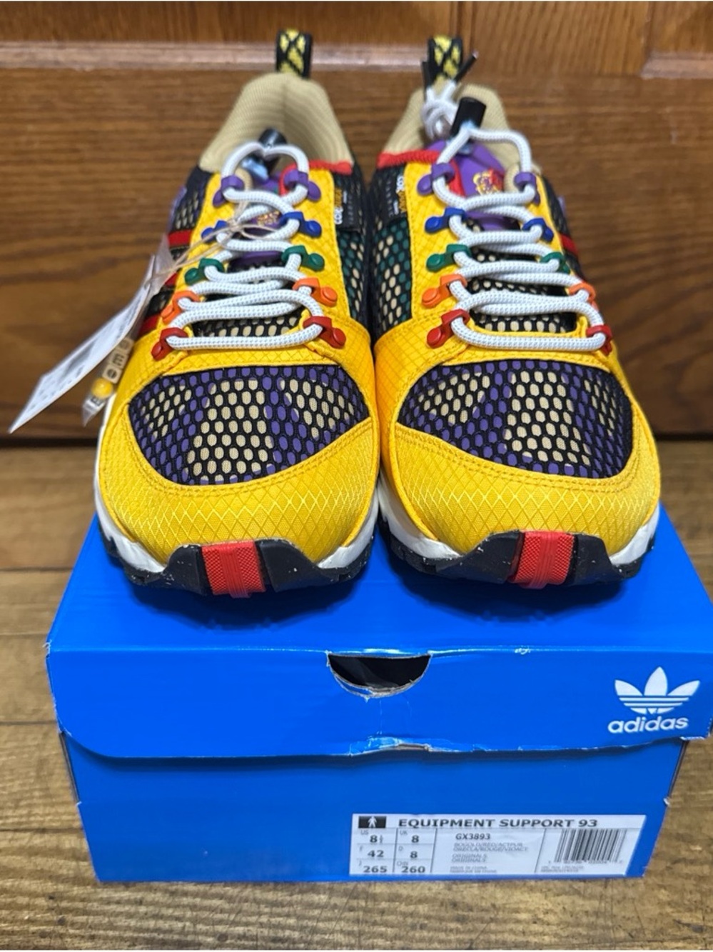 adidas Yellow Multicolor Mesh Trail Sneakers